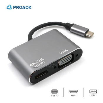 

USB Type C to HDMI Hub 4K Adapter USBC to VGA Converter For Samsung S8 Phone to TV Tipo C Cable Adaptador Laptop Accessories