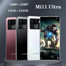 Téléphone portable Mi11 Ultra 5G débloqué, écran de 6.7 pouces, Smartphone, mémoire de 16GB et 512GB, batterie de 6800mAh, Android 10, 4G LTE 