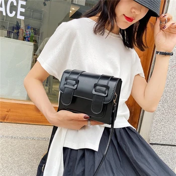 

Fashion Shoulder Bag Women PU Leather Belt Buckle Travel Small Messenger Pouch Fashion Exquisite Shopping Bag
