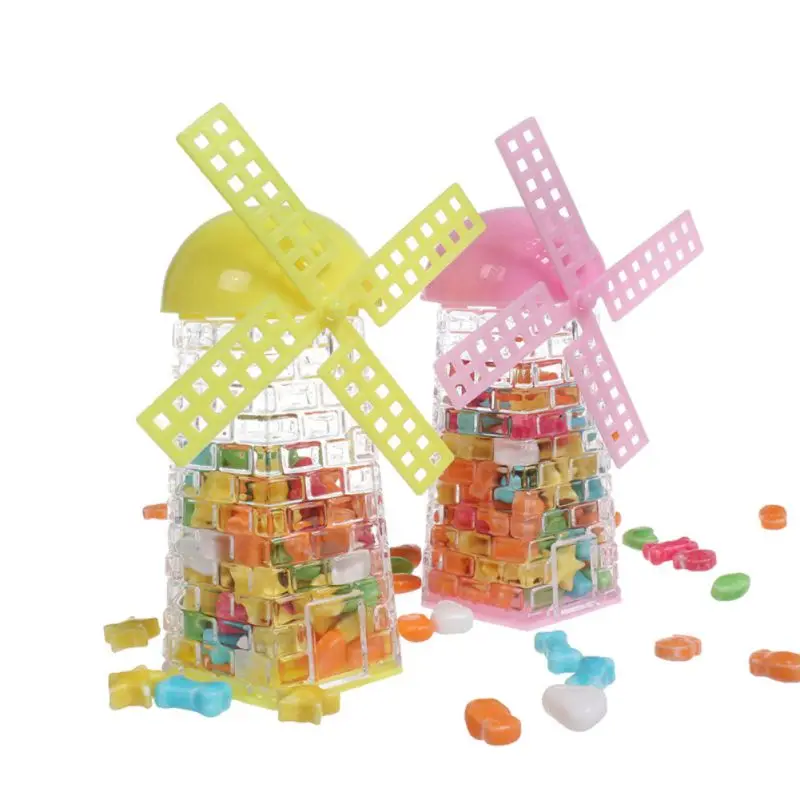 

6Pcs Windmill Design Candy Gift Bottle Jar Wedding Party Home Transparent Candy Box Baby Shower Gift