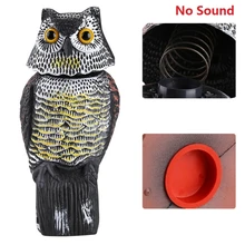 

Realistic Bird Scarer Plastic Owl Scarecrow with Rotating Head and Sound for Garden Yard Bird Repellent Outdoor Pest Control