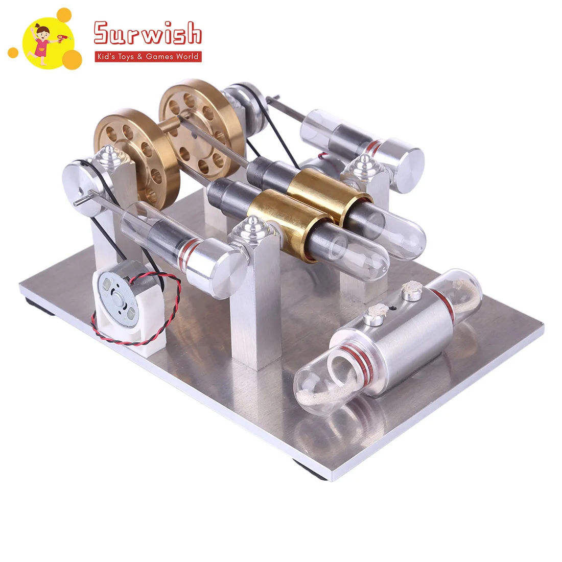 

High-Power Quartz Double-Cylinder Stirling Generator Model Toy