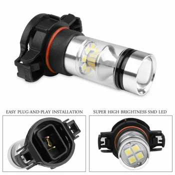 

2 PCS 5202 H16 LED Fog Light Bulbs For Chevy Silverado 2007-2015 1500 White 6000K 100W 1100LM High-power LED Headlight Bulbs