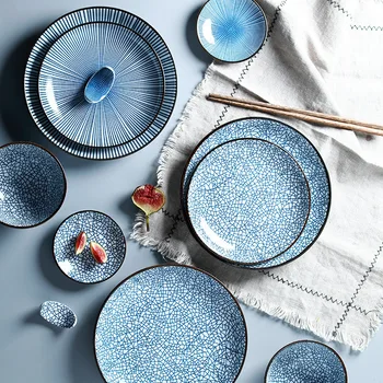 

Hand-painted Plates Tableware Ceramic Main Course Plate Household Assiette Tableware 3.5-10 Inch Ceramica Round Dish Dinnerware