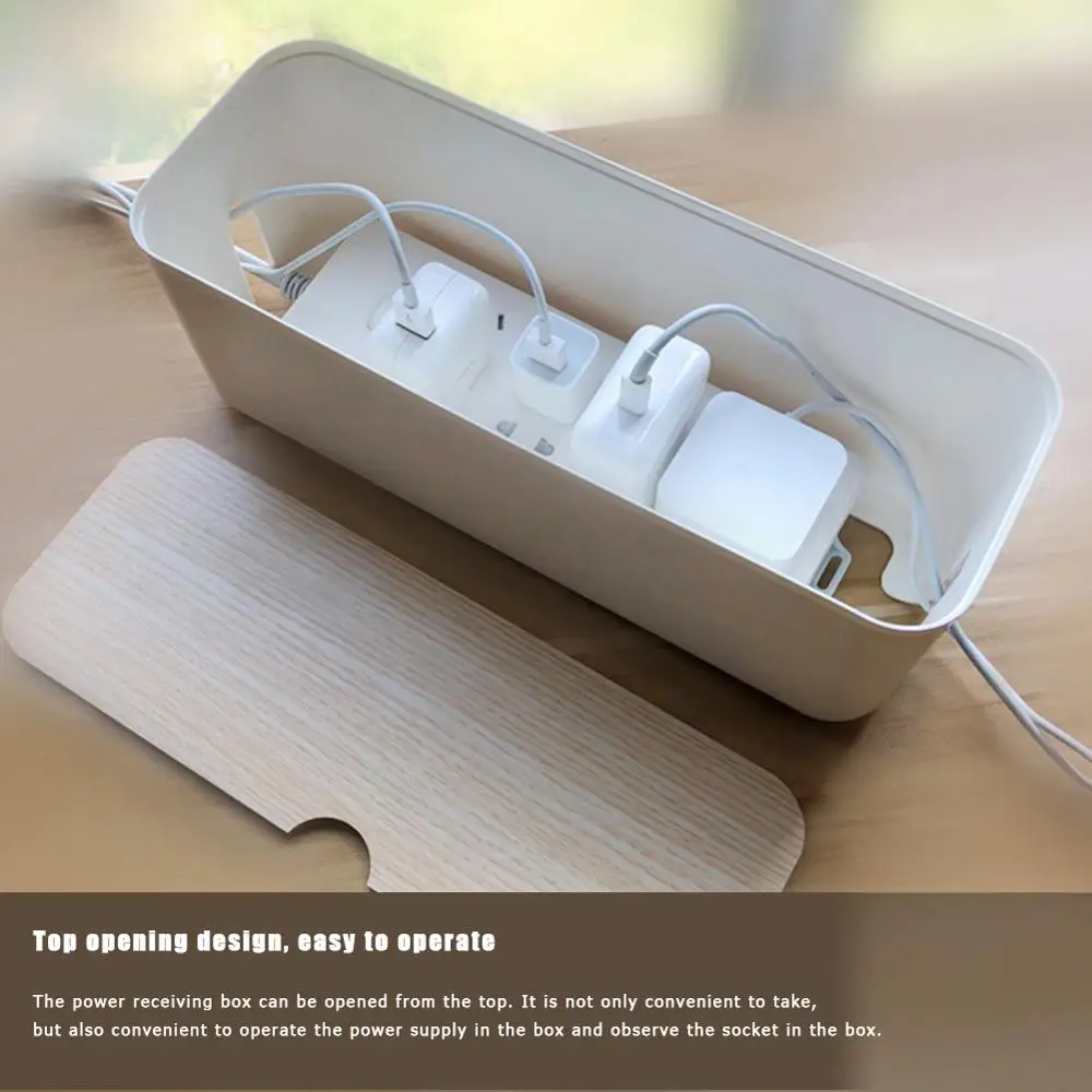 Cable Storage Box Power Strip Wire Case Anti Dust Charger Socket Organizer Desktop Network Line Storage Bin