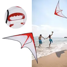 Треугольный белый воздушный змей с длиной 30 м, толстый износостойкий полиэфирный тканевый воздушный змей с жесткой крылышкой, детская игрушка для отдыха на открытом воздухе