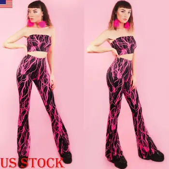 

Two Pieces Fashion Women Tracksuit Off Shoulder Crop Top + Long Pants Set Lounge Wear Enchanting Suit Bohemian Streetwear
