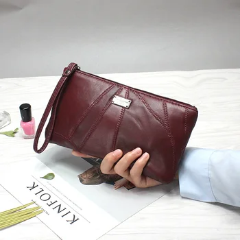 

Joint Sheepskin Handbag Women's 2020 New Style Handbag Fashion Leather Packet Wallet Clutch Bag Women's