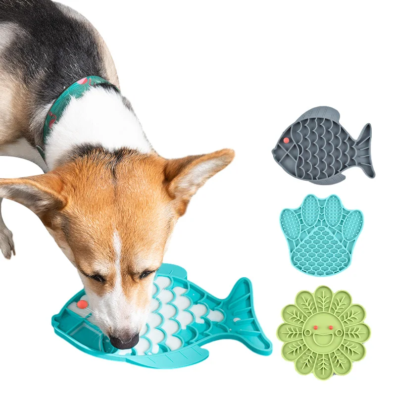 Tapete de silicona para alimentación de perro mascota, tapete para lamer comida de perro, tazón para cachorro, tapete de comida lenta, plato de lamer para aseo, suministros para mascotas