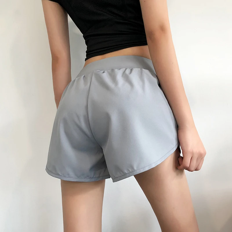 OEING Women 2 In 1 Running Shorts Elastic Waist Pocket Yoga Shorts Woman Cycling Sports Gym Fitness Sportswear