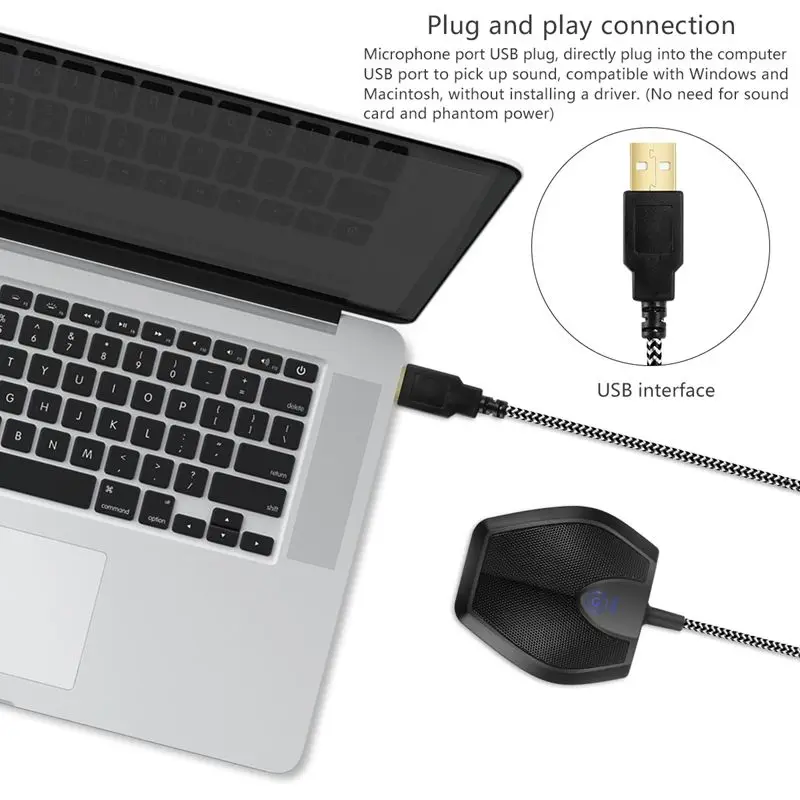 Профессиональный USB конденсаторный микрофон настольный микрофон для компьютера проводной настольный ПК микрофон для студии речи