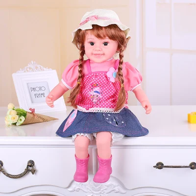 Children doll toys Intelligent Talking girl baby reborn doll Cloth body reborn toddler Gift 50cm Children doll toys Intelligent Talking girl baby reborn doll Cloth body reborn toddler Gift 50cm