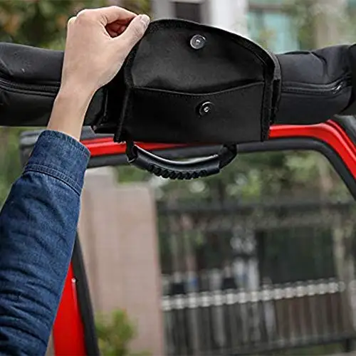 Автомобильные аксессуары рулон бар поручень ручка с солнцезащитными очками ручка для мешка для хранения подлокотник сумка для Jeep Wrangler CJ Tj Jk Jl черный