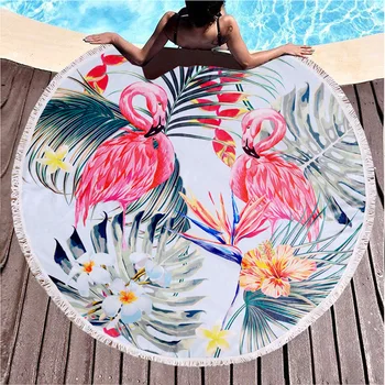 

Summer Cartoon Series Flamingo Microfiber Beach Towel Sport Yoga Blanket Summer Swimming Bath Towel