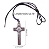 Jesus Cross Necklace Wood Metal Pendant Jewelry Men Womens Catholic Religious ► Photo 2/5