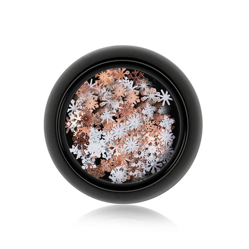 

Christmas Nail Art Gold Sliver Colors Metal Winter Snowflake Nail Art Decorations DIY Nail Rhinestones