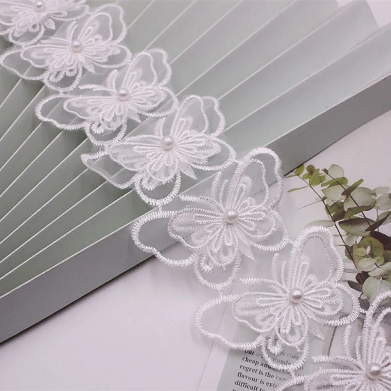 Lace Accessories Organza Embroidered Beaded Applique Lace Butterfly Flower DIY Wedding Dress Pants Hat Skirt Waist Bag Decorative Patch