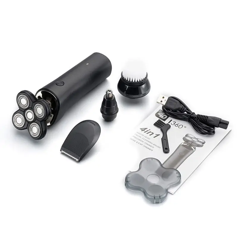 

New 5-head Electric Shaver Fashion Men Multi-function 4-in-one Washable Razor Washing Nose Hair Trimmer