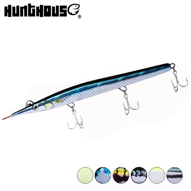 

Hunthouse leurre stickbait needle pencil sea fishing lure hard bait sea bass 140mm/180mm sinking skipping garfish sphyraena