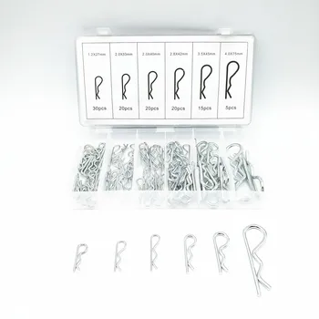 

110PC wave opening pin spring pin galvanized cotter pin B type pin lock R type pin combination set