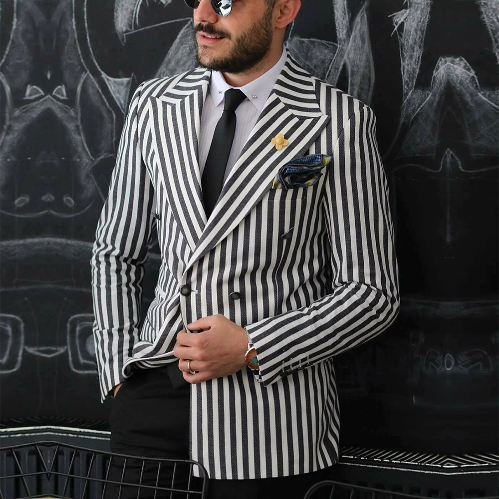 Business Men Suits Checked Groom Tuxedo Blazer Work Wear Winter Tailored Custom