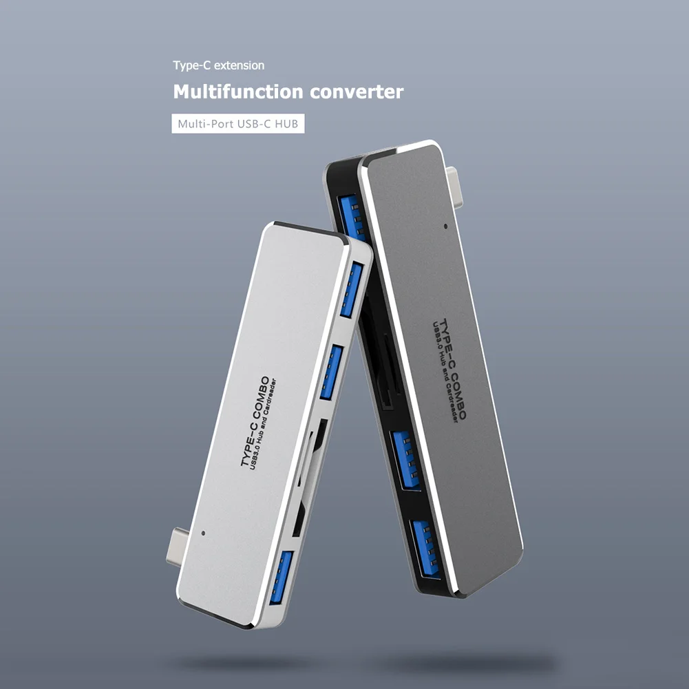 5 в 1 USB C концентратор тип до 3xUSB3. 0 + 1xTF кард-ридер адаптер для MacBook ноутбук Запчасти
