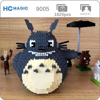 

HC 9005 Spirited Away My Neighbor Totoro Cat Animal 3D Model DIY Mini Diamond Building Small Blocks Bricks Assembly Toy no Box
