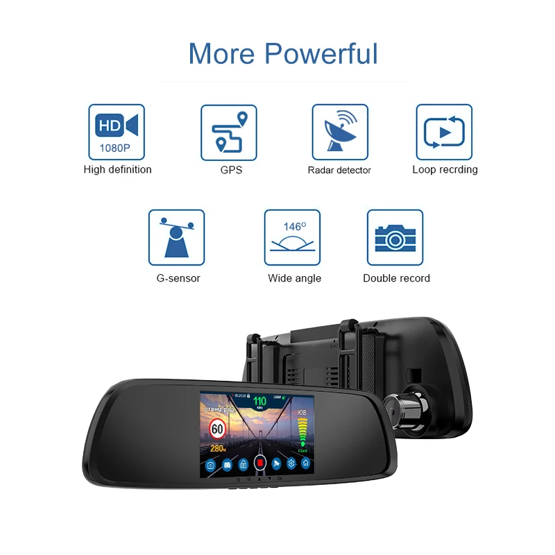 Ceny Kamera na deskę rozdzielczą 3 w 1 G616 wideorejestrator samochodowy gps do lusterka Radar kamera tylna Full HD 1080P noktowizor Antiradar kamera samochodowa wideorejestrator samochodowy lustro