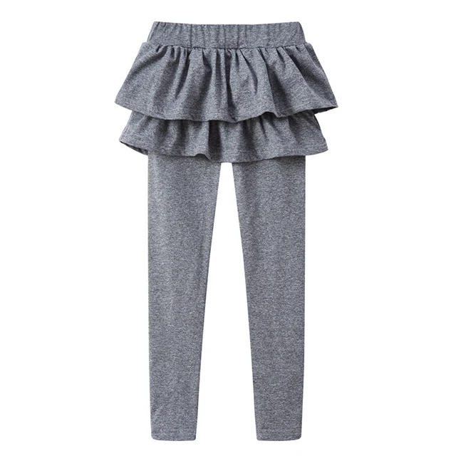 Весенне-осенние леггинсы и юбки для девочек от 2 до 8 лет модные штаны детские брюки Милая хлопковая юбка для девочек штаны для девочек, одежда - Цвет: Gray