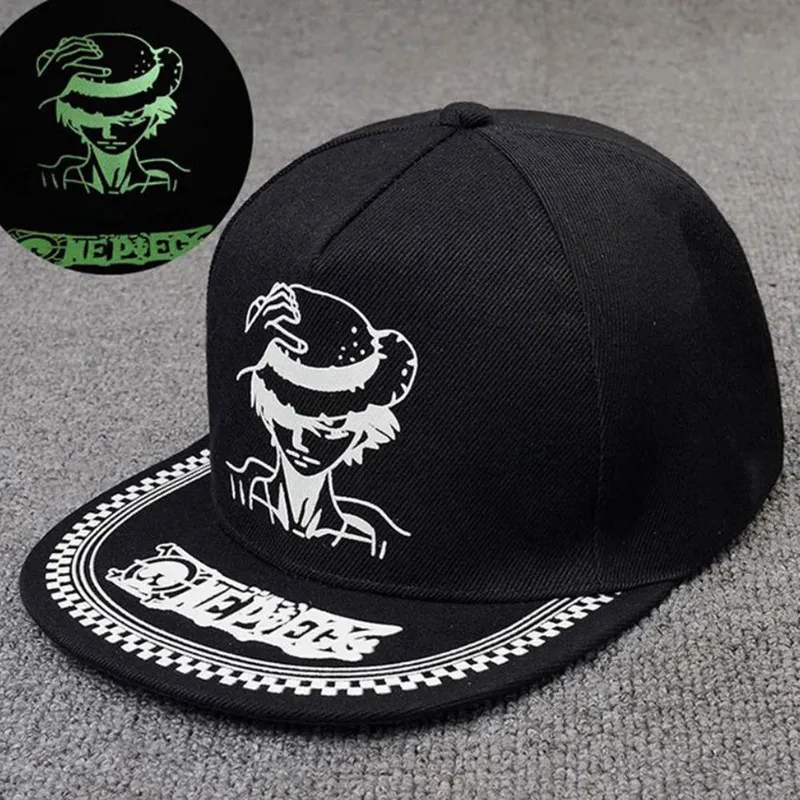 One Piece Fluorescence Baseball Caps Women Men Anime Snapback Caps Luminous Gorras
