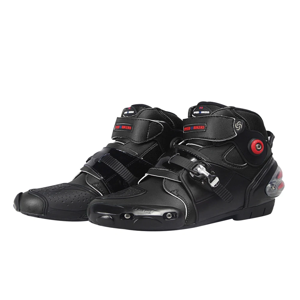 PRO-BIKER/скоростные ботильоны с защитным механизмом; ботинки в байкерском стиле; обувь в байкерском стиле для езды на мотоцикле; гоночные ботинки для мотокросса; цвет черный, красный, белый - Цвет: A9003-Black
