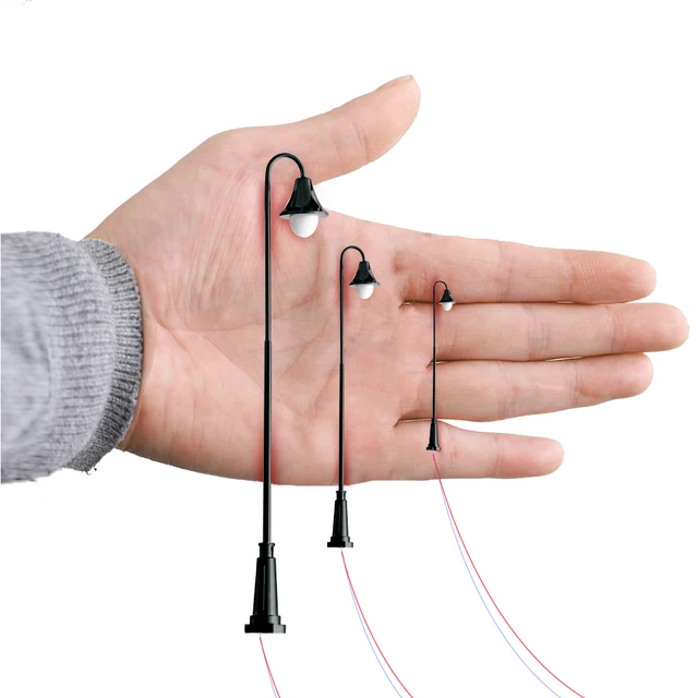 1:87-160 Scale Model Making Railway Train Lamp Street Lights Miniature 12V Led For Garden Scenery Lanterns Retro landscape 4