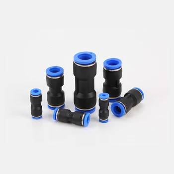 

PQB Pneumatic Pipe Fitting Airtac Joint Air Gas Quick 2 Way Connect Fittings Hose Straight Tube PU 4 6 8 10 12 14 16mm OD Push i