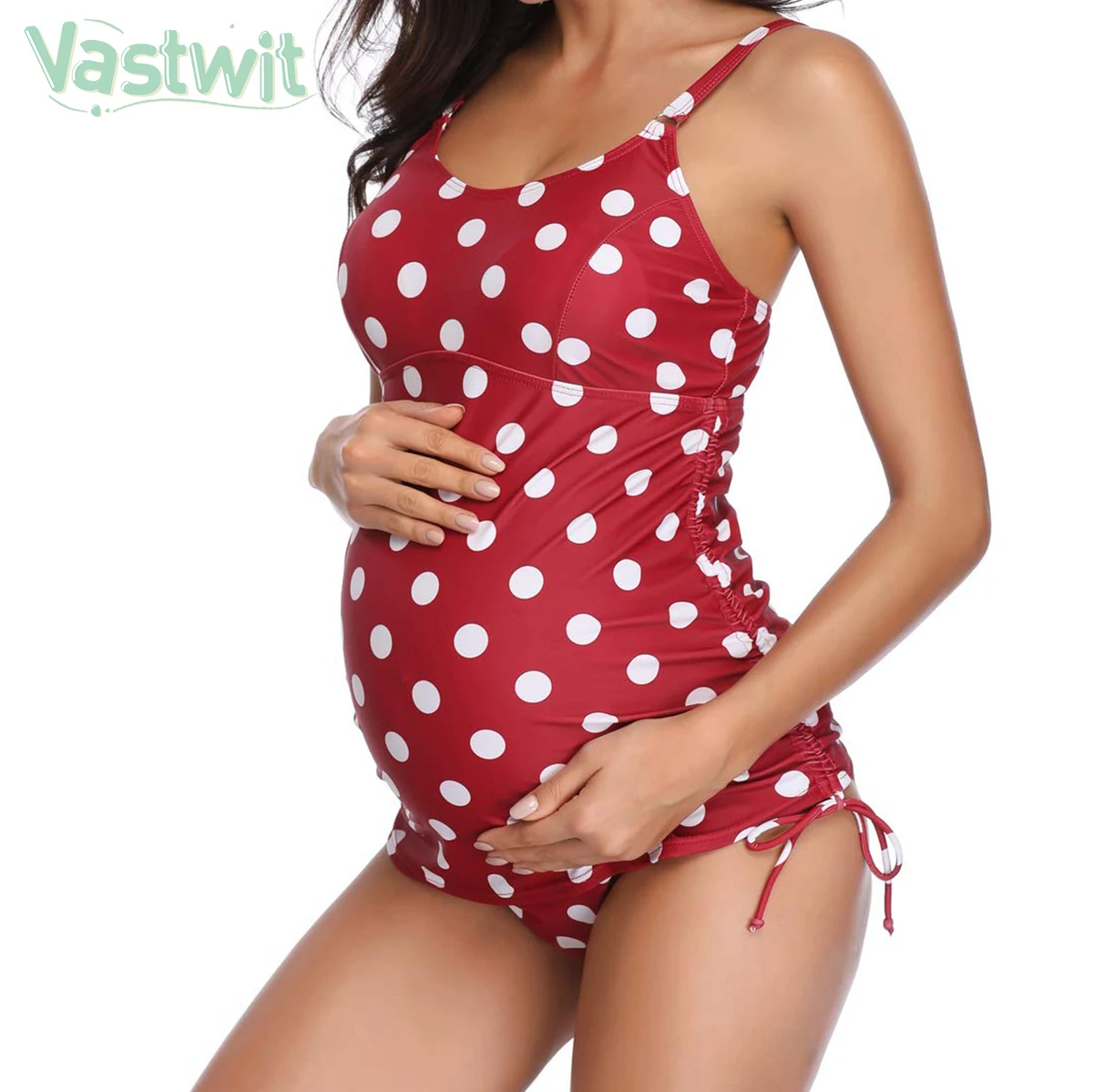 Sexy Maternity One Piece Swimsuit Tankinis Pregnant Women Summer Plus Size Polka Dots Swimwear Beachwear Pregnancy Bathing Suit
