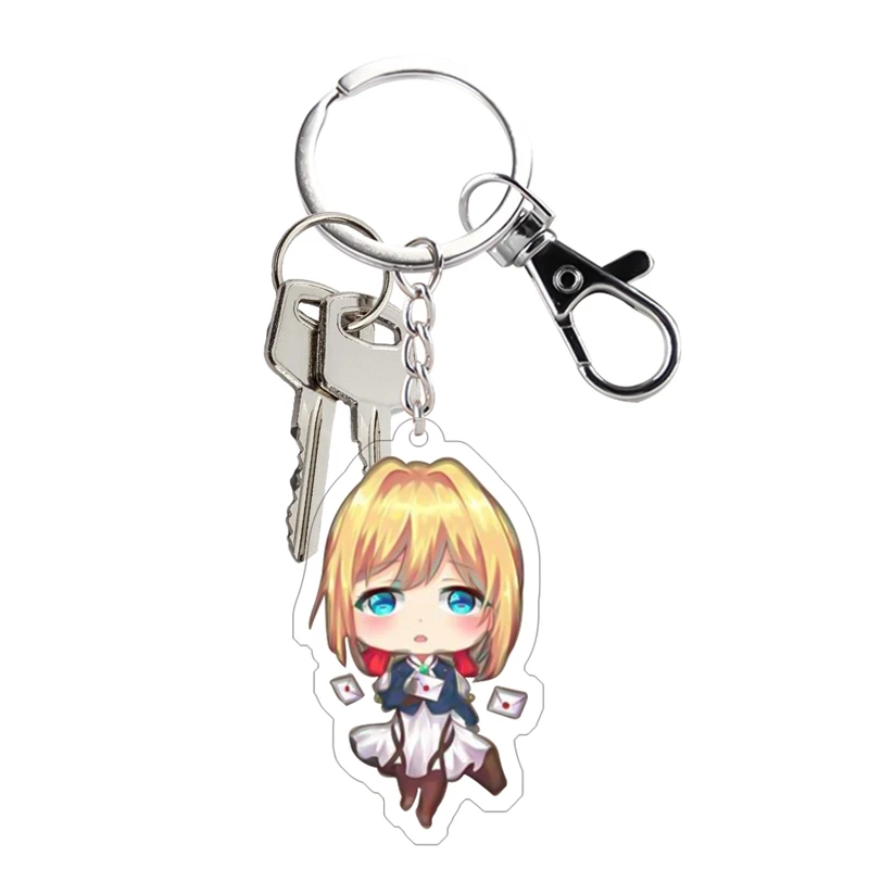 Модный Фиолетовый эвергарден аниме акриловый брелок милый забавный Porte Clefs сумка кулон ювелирные аксессуары Brelok Do Kluczy детские игрушки