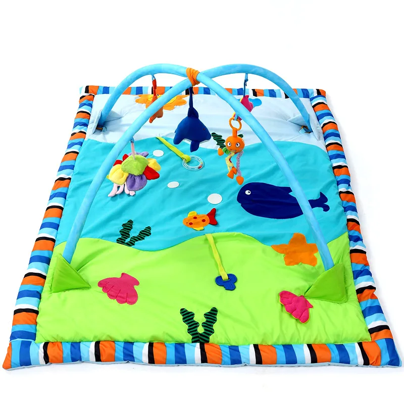 OLOEY 1.5 КГ Мягкие Детские Play Mat150 * 110 СМ Длинный Океан Лето Хлопок Игры Ковер Коврик