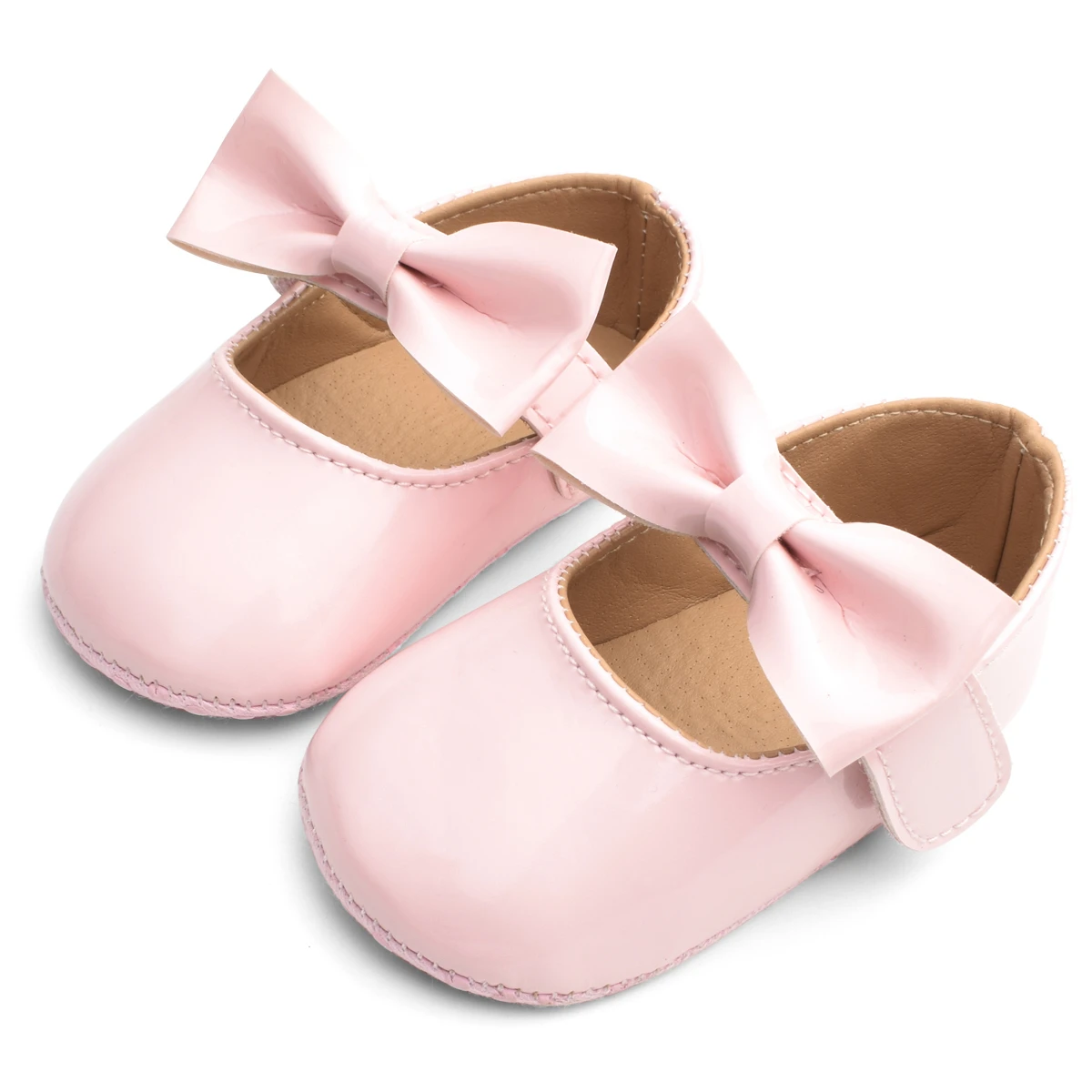 Baby Girl Toddler Shoes Bow Solid Color Lovely Non-slip Sole Velcro Princess Style Spring and Summer Baby Shoes