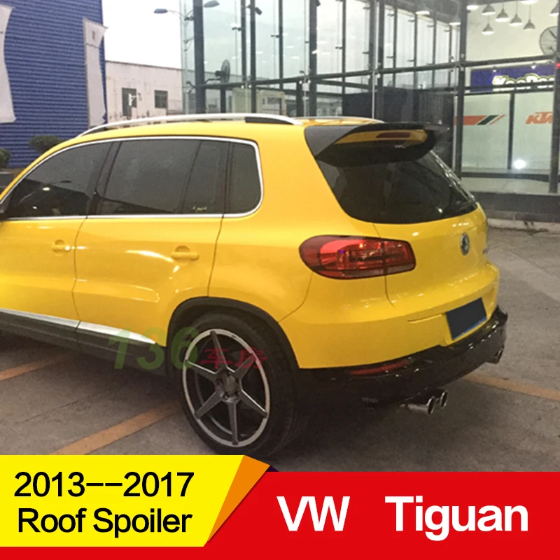 Применение для Volkswagen Tiguan, спойлеры на крышу кабины 2013, 14, 15, 16, 17, года глянцевое углеродное волокно для заполнения полостей/frp зад крыш крылатых votex аксессуары для стайлинга