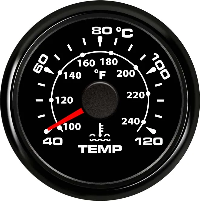 Water Temp Gauge New Universal 52mm Waterproof Marine Auto Temperature Meter 40-120 For Boat Truck With 8 Colors Backlight 9-32V