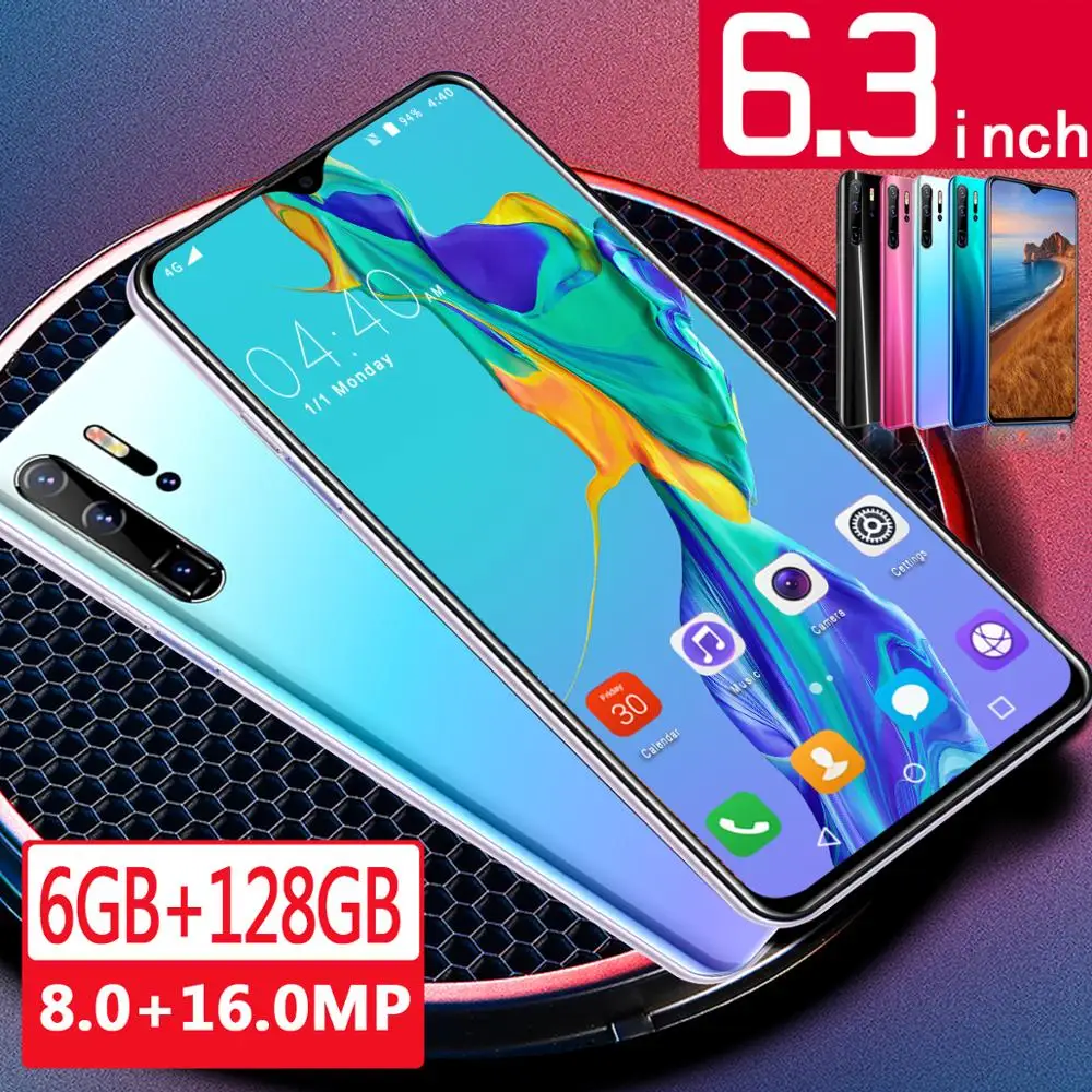 

Smartphone p30pro Cellphones 6GB+128GB 10 core Android 9.1 Fingerprint Face Unlock Dual Camera 4G Smart Mobile Cell Phone