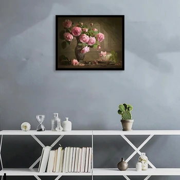 

Camellia Flower Europe Abstract Oil Painting DIY Digital Painting By Numbers Kits Acrylic Paint Drawing By Number