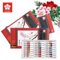 12/18/24 Colors/set Japan SAKURA Chinese Painting Pigment 12ml/tube Watercolor Paint for Landscape Painting Art Supplies