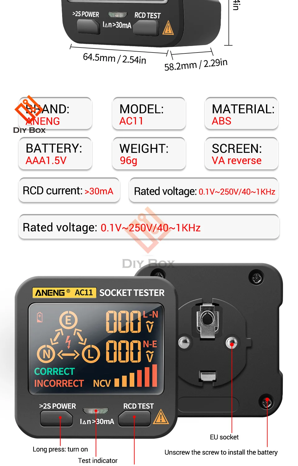 rcd gfci teste e bside detector de tensão eua plug ue para casa