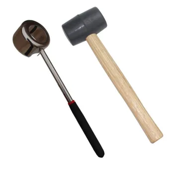 

Coconut Opener Set For Young & Mature Coconuts By Coconut Tools For Meat Removal With Hammer & Stainless Steel Knife |Premium