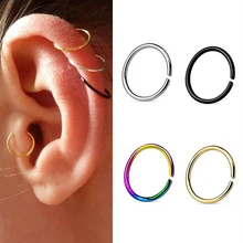 Anel de nariz falso 1-5 peça, clipe de septo, argola de argola, brinco de aço inoxidável, piercing de cartiliagem, hélixe, orelha, tragus joias femininas 16g