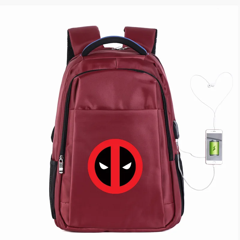 

Deadpool New Style Knapsack Belt USB Headset Jack Laptop Backpack