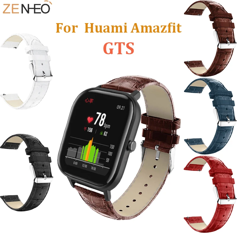 Кожаный ремешок для Huami Amazfit GTS GTR 42 мм аксессуары смарт часов браслет Bip BIT PACE Lite