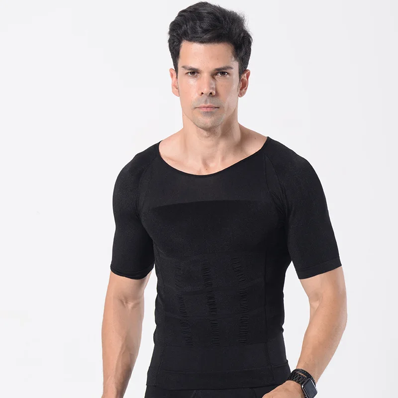 MenSlimming Boobs Gynecomastia Vest Body Shaper Control Belly Tummy Trimmer T-shirt Sleeveless Back Support Underwear Shapewear