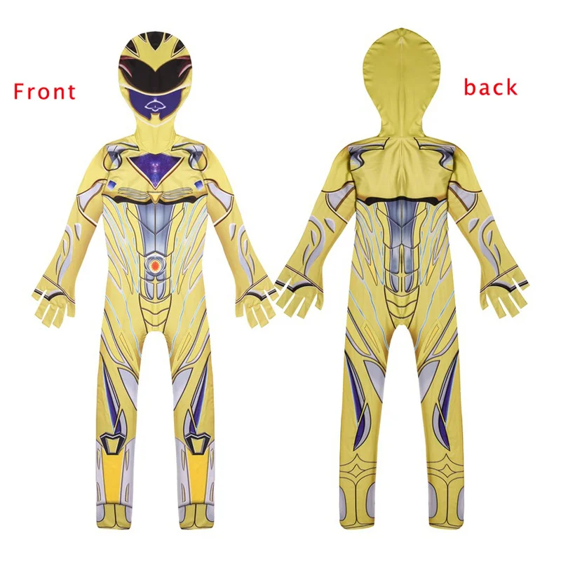 Детские костюмы на Хэллоуин для мальчиков power Rangers; забавные вечерние костюмы для костюмированной вечеринки; Детский карнавальный костюм; комбинезон для мальчиков