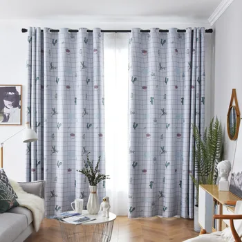 

Modern Minimalist Nordic Imitation Digital Beth Waterproof Living Room Bedroom Customized Network hong cai Curtains